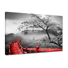 Leinwand Bild Wandbild Canvas Print Kirschblüten Nr. H2038_PC