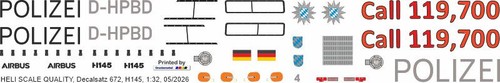 Decal 672 eurocopter h145 - eurocopter, /