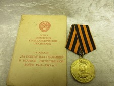 UdSSR, Medaille mit Urkunde