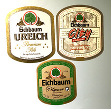 3 x Alte Bieretiketten - Beer Label , Brauerei EICHBAUM  , Mannheim / BW #1035#