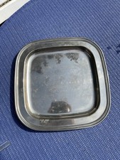 Tablett, Silber, versilbert, magnetisch, quadratisch, gebraucht, angelaufen
