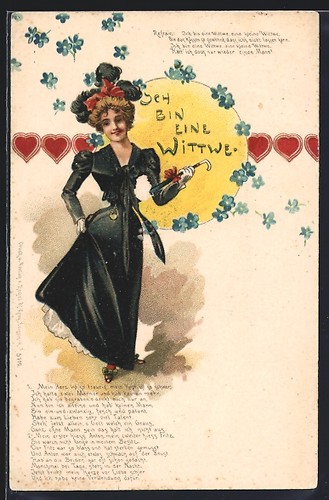 Junge witwe schwarzen kleid - witwe, im