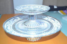 2 Glas Tortenplatten auf Fuß, Kuchenplatte, Servierplatte, 2 in 1