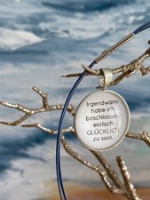 Schmuck Pierre Lang Halsreif Halskette Collier Kette 42 cm blau silber - schmal