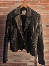 Versace H&M Lederjacke in schwarz, XL