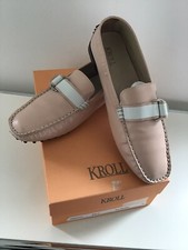 Kroll Damen Slipper Moccasin Leder rosa/weiß Gr. 41 Top