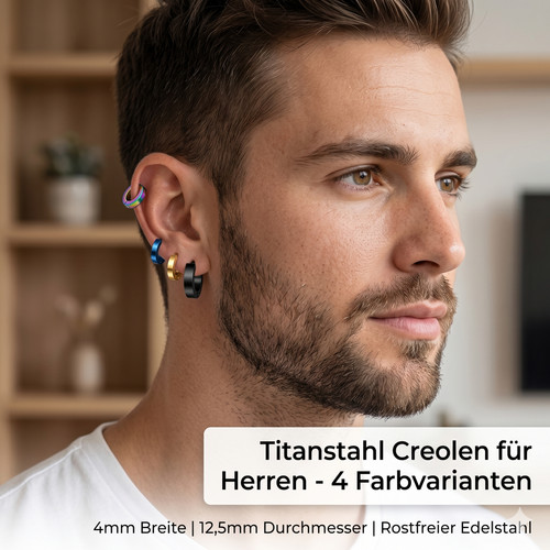 Klappcreolen edelstahl herren - edelstahl,