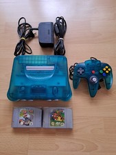 N 64 Konsole Transparent Ice Blue # 1 Controller # 2 Spiele