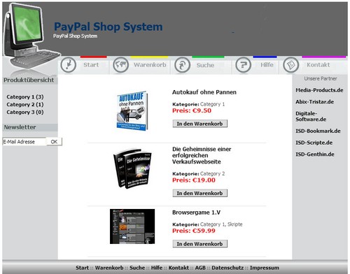 Shopsystem mit paypal - shopsystem,