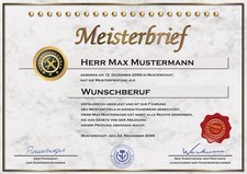 Meisterbrief, Meisterurkunde