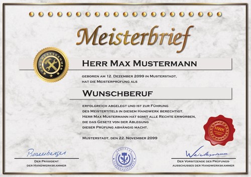 Meisterbrief meisterurkunde - meisterbrief,,