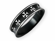 Totenkopf Finger-Ring Edelstahl Bandring Freimaurer Templer Herren Biker 