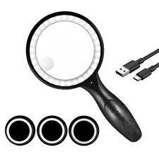 10 Fach Lupe mit 33 LED-Licht Leselupe Vergrößerungsglas Juwelierlupe Handlupe