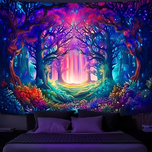 Schwarzlicht fantasy wald - schwarzlicht, fantasy-wald