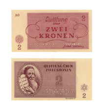 Quittung über 2 Kronen, Zwei Kronen, Jahr 1943, Reproduktion