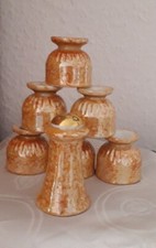 6 Eierbecher mit Salzstreuer - Porzellan - Alt