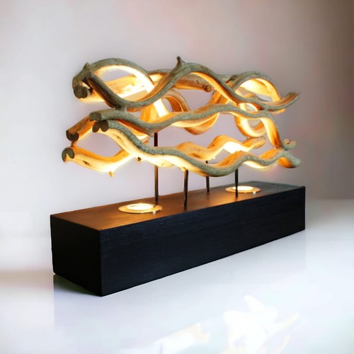 Lianenholz tischlampe 62cm - lianenholz,
