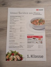 DB Deutsche Bahn Speisekarte