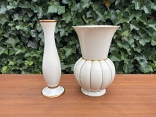 Royal Porzellan/PMR Bavaria Vasen, Sammlerstücke, creme/Goldrand, 22 K vergoldet