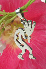 KX Kokopelli Schamane Indianer Flötenspieler 925 Sterling Silber Anhänger Kette