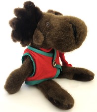 Stofftier-Plüsch Elch dunkelbraun Schlenker Arme und Beine ca. 23 cm groß