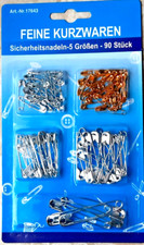 Sicherheitsnadeln  in 5 Größen 90 Tuchnadeln  Handarbeit Nähen Kurzwaren 90 St
