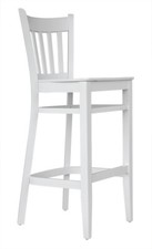 Barhocker mit Lehne Barstuhl Hocker Bistrohocker Holz Buche massiv weiß H-78