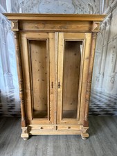 ANTIKER KLEIDERSCHRANK UMBAU ZU VITRINE SCHRANK GRÜNDERZEIT UNVOLLSTÄNDIG