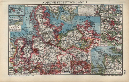 Landkarte map 1910