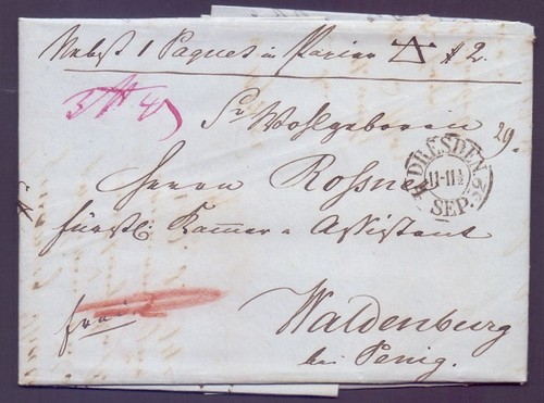 Paket begleit brief - paket-begleit-brief, 1852