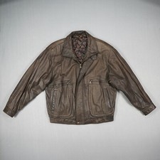 ITALLO Herren Lederjacke Gr. 28 braun Übergangsjacke Winterjacke Paisley Vintage