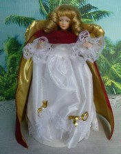 Alter Rauschgoldengel 30 cm ca. 1968 Festlich rot gold Samt Stimmungsvoll Weihn.