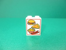 Lego Panel 1x2x2 Hamburger, Pizza Pommes Würstchen 4864 bpx1 Eisenbahn (190923P)