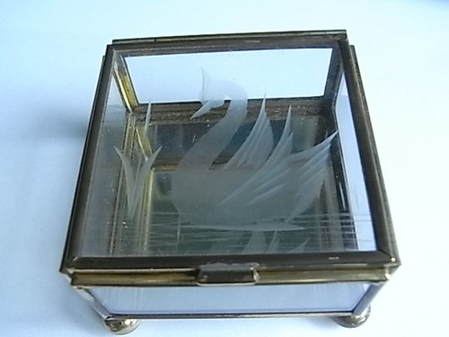 Glas messing schatulle - glas/messing,