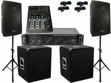 Das PA Set 52 DJ 3Wege 25 cm Boxen Stativ 38 cm Subwoofer Musiker 3000W Aktiv