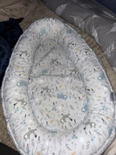 Baby Nestchen Set, Muster Grau Hellblau