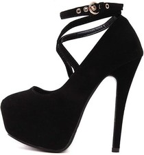 Ankel strap high - heels, plateau