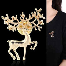 Brosche Hirsch Reh gold