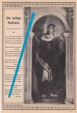 Die heilige Barbara S/W Druck