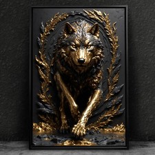 ✅ Wandbild, Wütender Wolf