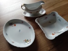 Krautheim BAVARIA Selb 7500 SAUCIERE SERVIERPLATTE SERVIERSCHÜSSEL Blumen Gold