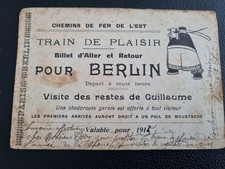 Eisenbahn Karte  Paris - Berlin 1915,Anti Propaganda gegen das Kaiserreich