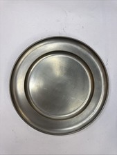 Zinnteller glatt 23cm schlicht Vintage Zinn Wandteller Metall Deko Teller