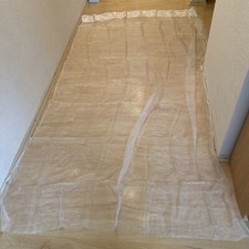 Chiffongardine, 2 Stück, Weiss mit Muster, 1,40 x 2,40 m