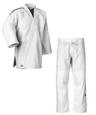 adidas Judo-Anzug "Contest" weiß/schwarze Streifen - J650 - Judo-Anzug - Judo-Gi