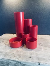 Schreibtisch Stifthalter Utensilo Vintage 60-70er Stiftröhrchen Farbe rot. 