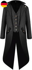Odizli Mittelalter Kleidung Herren Frack Jacke Steampunk Mantel Gothic Vikings G