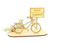 Gutschein-Geldgeschenk Damenfahrrad verschiedene Schilder Rente Fahrrad