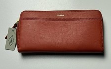 FOSSIL Tiegan Box Clutch, Portemonnaie, Orange, Leder, Neu mit Etikett, NP 79€
