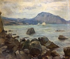 Oil Painting Unframed Calm Sea